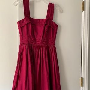 Women's Maggy London Sleeveless Cranberry Cotton Sun Dress Size 2